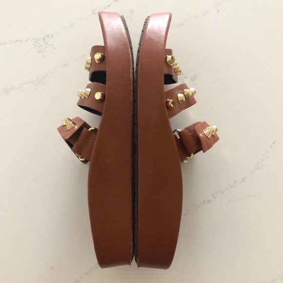 Gentle Souls Leather Spike Slide Sandals
